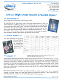 Are All High Shear Mixers Created Equal?