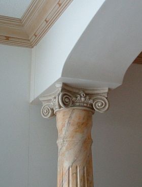 Decorative, architectural wood pilaster sample and photos.