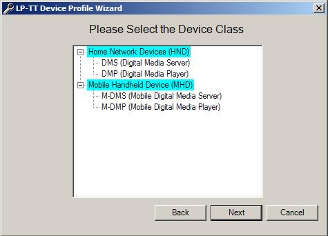 Figure 5: Select Device Class