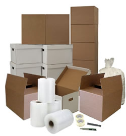 Office Pack of file boxes, electronics boxes, moving boxes, bubble wrap and other moving supplies, to make office moves easy.