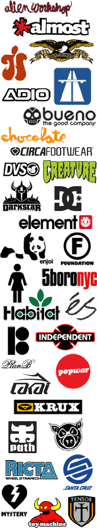 Skateboard logos from manufacturers