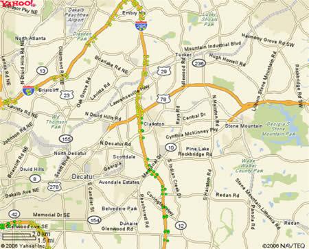 Clarkston, GA map for delivery and courier service.