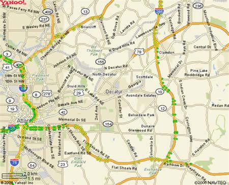 Decatur, GA map for delivery and courier service.