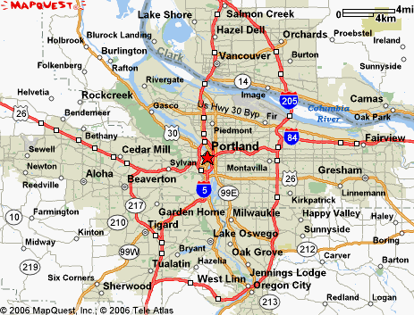 Portland, OR map for delivery and courier service.