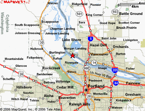 Vancouver, OR map for delivery and courier service.